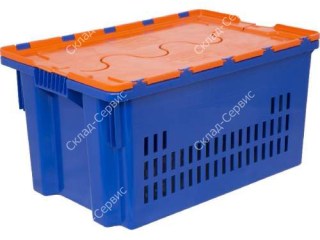 Ящик пластиковый Safe PRO с крышкой, перфорированный, 52 л, 600х400х300 мм фото #542