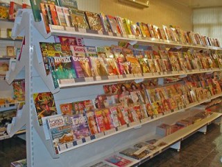 Стеллаж торговый для книг фото #723