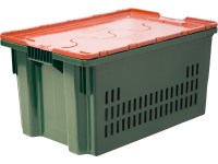 Ящик пластиковый Safe PRO с крышкой, перфорированный, 52 л, 600х400х300 мм