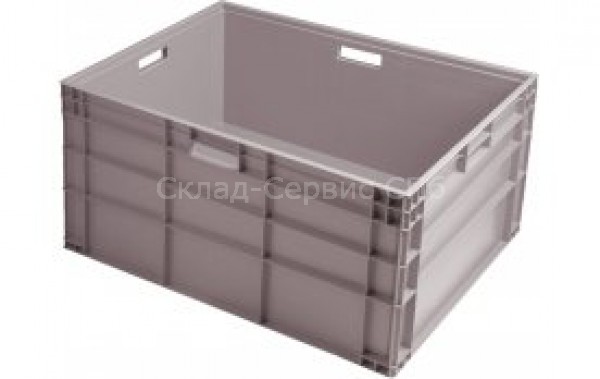 Ящик пластиковый сплошной 186 л, дно с усилением, морозостойкий, 800х600х455 мм