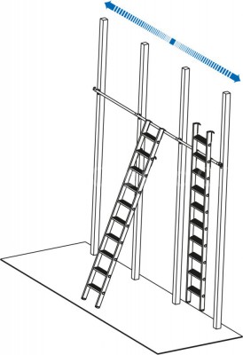 Стеллажная лестница навесная KRAUSE STABILO с крюками